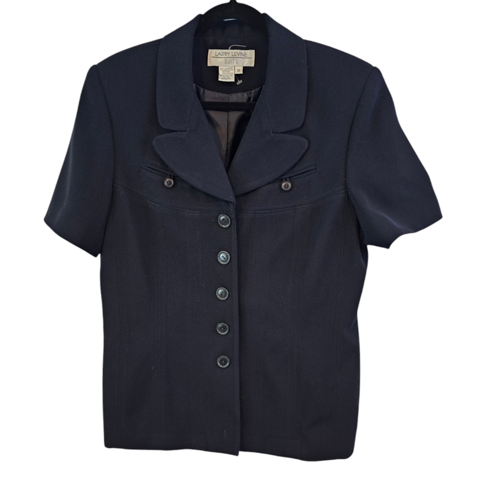 Larry Levine Black Blazer Classic Suit Jacket